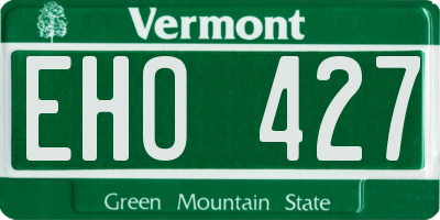 VT license plate EHO427