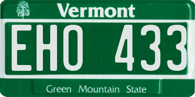 VT license plate EHO433