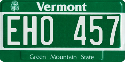 VT license plate EHO457