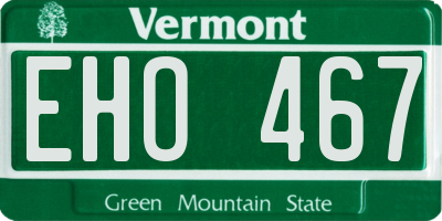 VT license plate EHO467