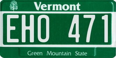 VT license plate EHO471