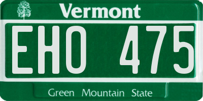 VT license plate EHO475