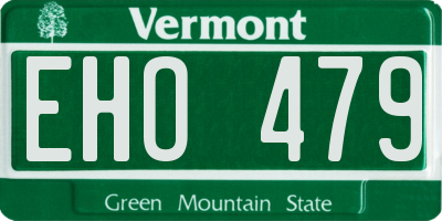 VT license plate EHO479