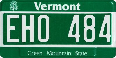 VT license plate EHO484