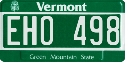 VT license plate EHO498