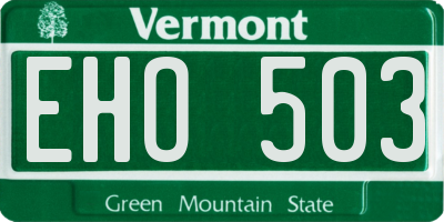 VT license plate EHO503