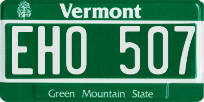 VT license plate EHO507