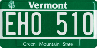 VT license plate EHO510