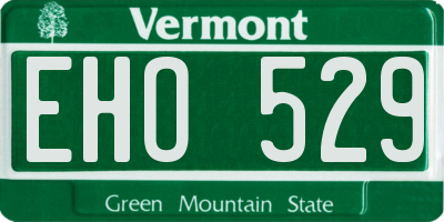 VT license plate EHO529