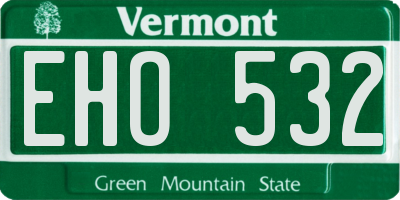 VT license plate EHO532