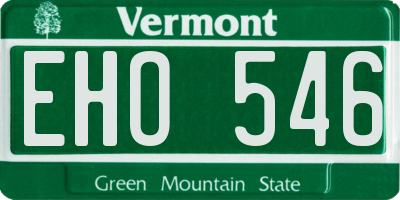 VT license plate EHO546