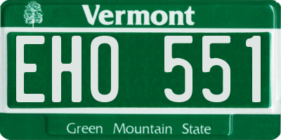 VT license plate EHO551