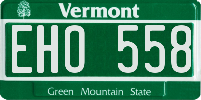 VT license plate EHO558