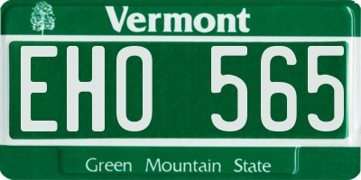 VT license plate EHO565