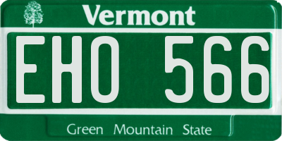 VT license plate EHO566