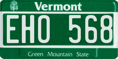 VT license plate EHO568