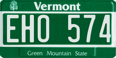 VT license plate EHO574