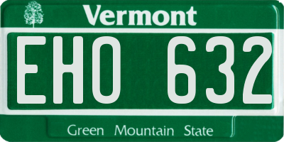 VT license plate EHO632
