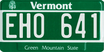 VT license plate EHO641
