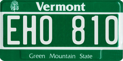 VT license plate EHO810