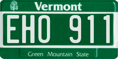 VT license plate EHO911
