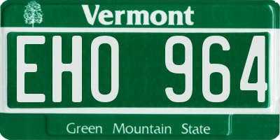 VT license plate EHO964