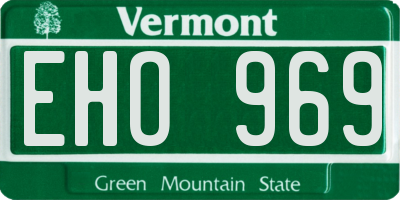 VT license plate EHO969