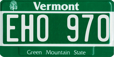 VT license plate EHO970