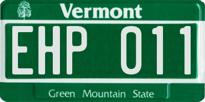 VT license plate EHP011