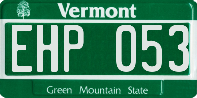 VT license plate EHP053