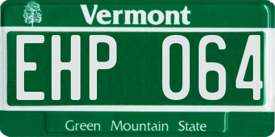 VT license plate EHP064