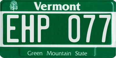 VT license plate EHP077