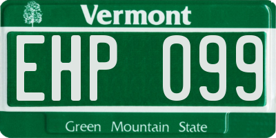 VT license plate EHP099