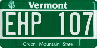 VT license plate EHP107