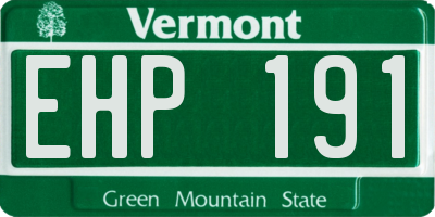 VT license plate EHP191