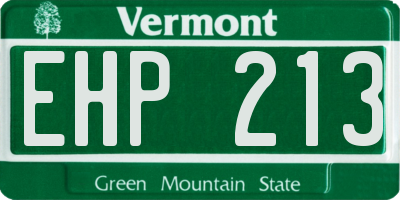 VT license plate EHP213