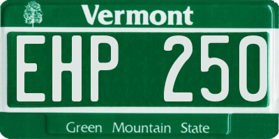 VT license plate EHP250