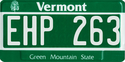 VT license plate EHP263
