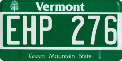 VT license plate EHP276