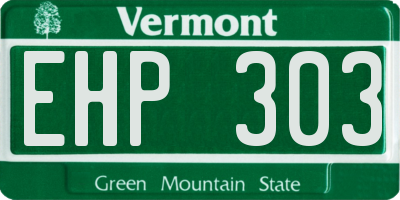 VT license plate EHP303
