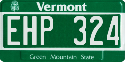 VT license plate EHP324