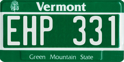 VT license plate EHP331