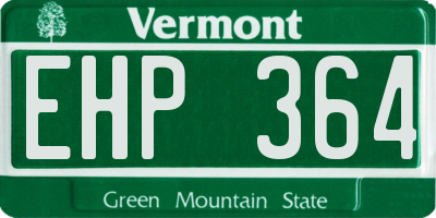 VT license plate EHP364