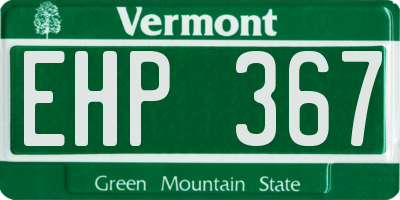 VT license plate EHP367