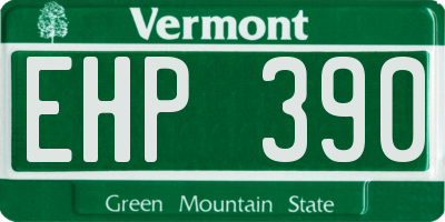 VT license plate EHP390