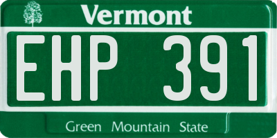 VT license plate EHP391
