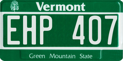 VT license plate EHP407