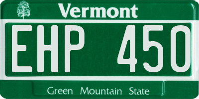 VT license plate EHP450