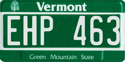 VT license plate EHP463