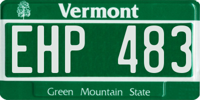 VT license plate EHP483